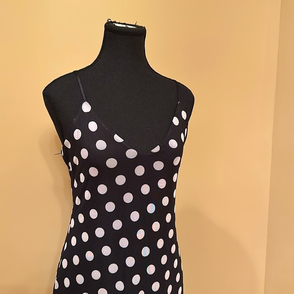 AFRM Black and White Polka Dot Spaghetti Strap Midi Dress.  Size L.  Sold out! - Picture 9 of 12